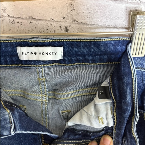 Flying Monkey Darkwash Distressed Skinny Jeans - Picture 5 of 6